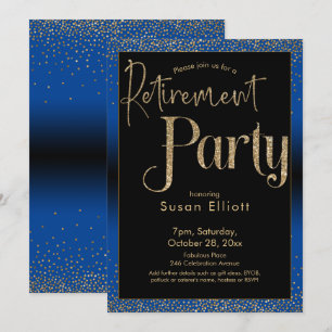 Invitation Parties scintillant or de la partie de retraite su