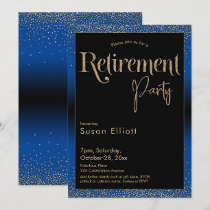 Invitation Parties scintillant or de la partie de retraite su