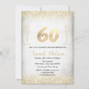 Invitation Parties scintillant Or de luxe Vin Verre Invitatio