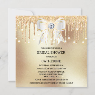 Invitation Parties scintillant or diamant blanc arc lumières