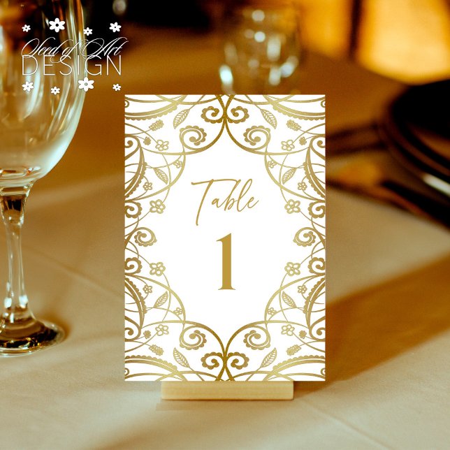 Invitation Parties scintillant or doux Mariage dentelle flora (Créateur téléchargé)