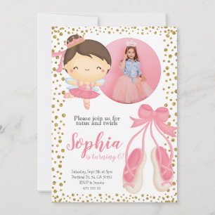Invitation Parties scintillant or rose Ballerina   Photo Anni