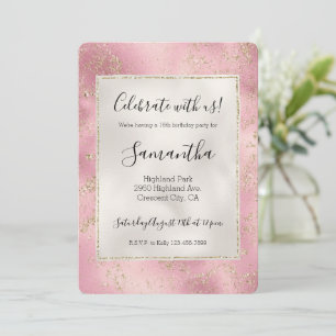 Invitation Parties scintillant or rose Glitz Pearl blanc