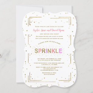 Invitation Parties scintillant or unique SPRINKLE Baby showe