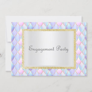 Invitation Parties scintillant pastel Sirène Fiançailles élég