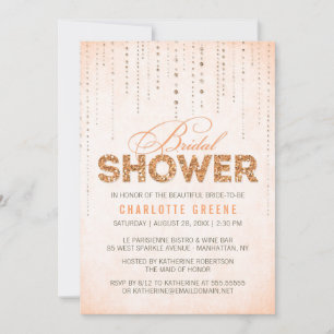 Invitation Parties scintillant Peach Look Bridal Show Invitat