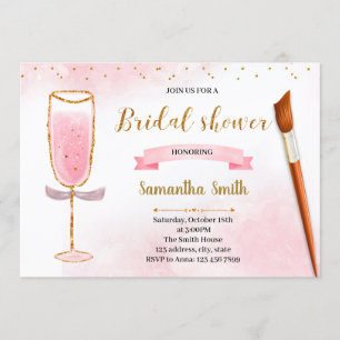 Invitation Parties scintillant peinture et sip douche invitat