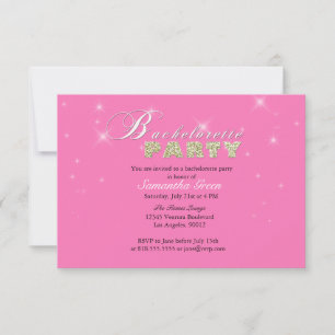 Invitation Parties scintillant pétillante Pink Bachelorette P
