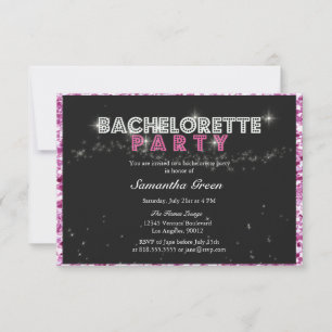 Invitation Parties scintillant pétillante Pink Bachelorette P