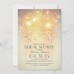Invitation parties scintillant phares à cordes vintage douche