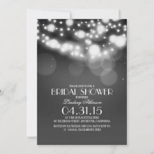 Invitation parties scintillant phares à cordes vintage douche