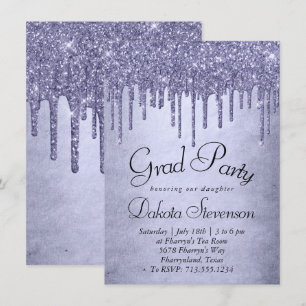 Invitation Parties scintillant pourpre de séchage   Lavender 