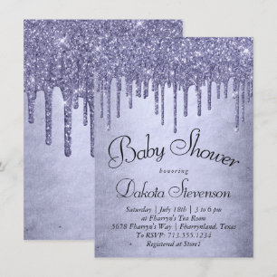 Invitation Parties scintillant pourpre de séchage Lavender
