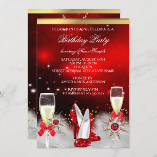 Invitation Parties scintillant Red High Heures Silver Gold Ch