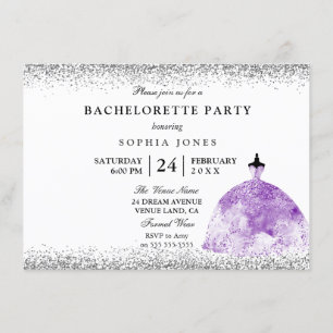 Invitation Parties scintillant Robe violette  Bachelorette in