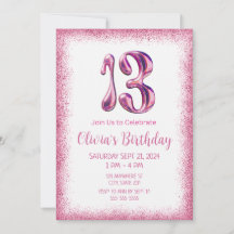 Parties scintillant rose 13e anniversaire Invitati
