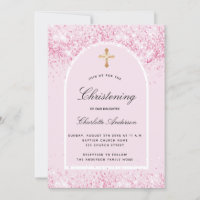 Parties scintillant rose arche fille or croix Chri