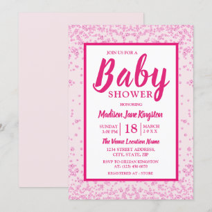 Invitation Parties scintillant rose Baby shower fille Invitat
