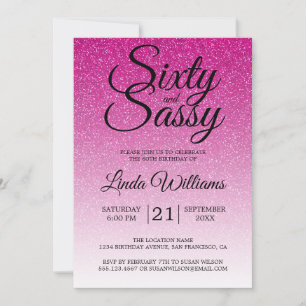 Invitation Parties scintillant rose chaud Ombre 60 et Sassy 6