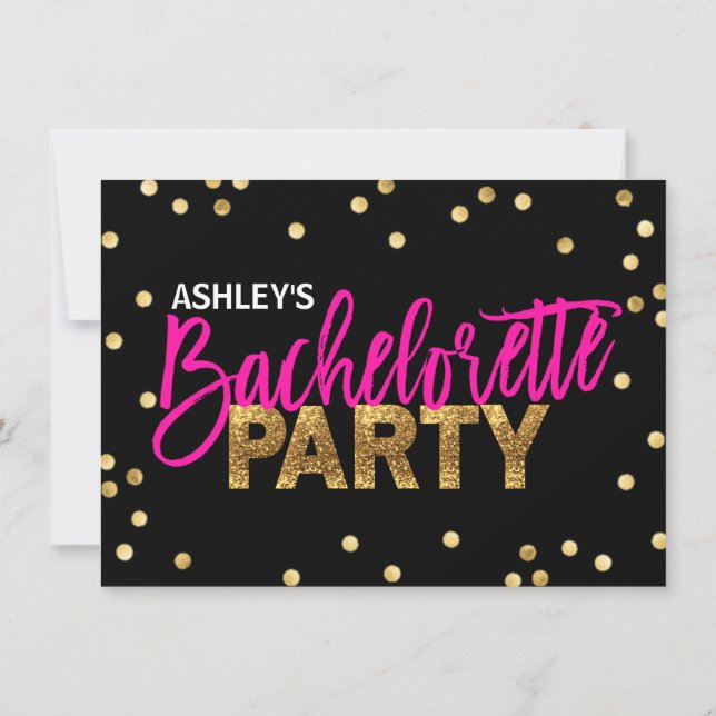 Invitation PARTIES SCINTILLANT rose CHAUD PARTI BACHELORETTE  (Dos)