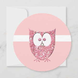 Invitation Parties scintillant rose Chevêche de bébé Invitati