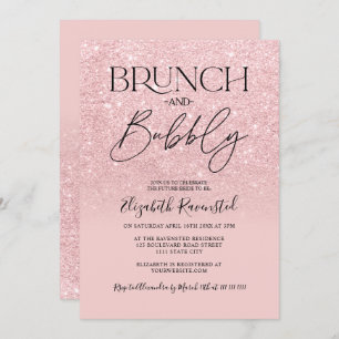 Invitation Parties scintillant rose chic brunch bubbly nuptia