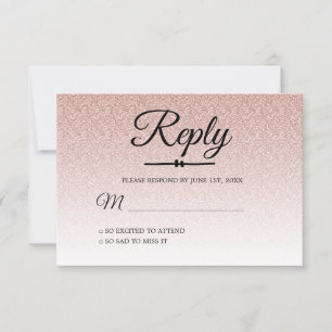 Invitation Parties scintillant rose chic Ombre Sweet 16 RSVP