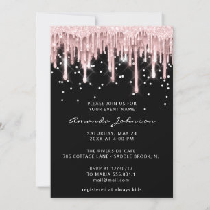 Invitation Parties scintillant Rose de 16e goutte douce nupti