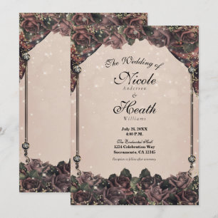 Invitation Parties scintillant Rose de de Mauve Épice Mariag