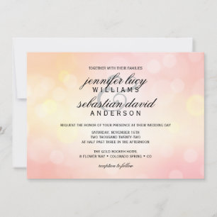 Invitation Parties scintillant rose de luxe Bokeh Light Chic 