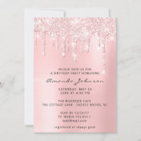 Parties scintillant rose effet Baby shower goutte 