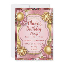 Parties scintillant rose et or Anniversaire Invita