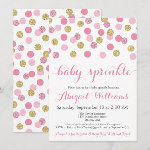Invitation Parties scintillant rose et or Baby Sprinkle Invit