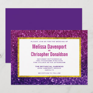 Invitation Parties scintillant rose et violet  Gemstones Mari
