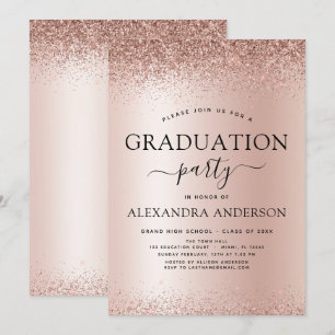 Invitation Parties scintillant rose Gold Blush Pink 2023 Grad