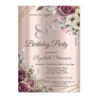 Parties scintillant Rose Gold Floral 80e anniversa