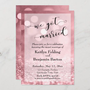 Invitation Parties scintillant rose Gold Rose Bokeh Nous Nous