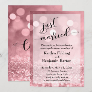 Invitation Parties scintillant rose Gold Rose Bokeh Nous Nous