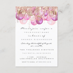 Invitation Parties scintillant rose gouttes Rose Gold Bridal 