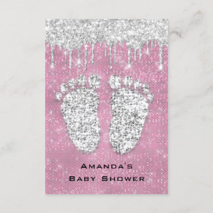 Invitation Parties scintillant  Rose Gris bébé fille Douche p