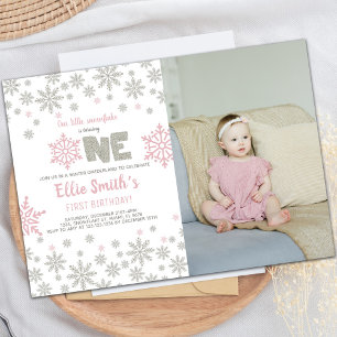 Invitation Parties scintillant rose Hiver ONE derland Anniver
