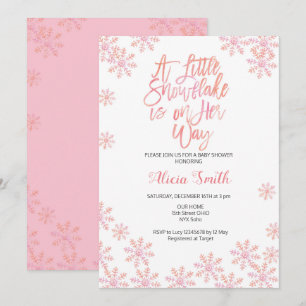 Invitation Parties scintillant rose hiver Wonderland Baby sho