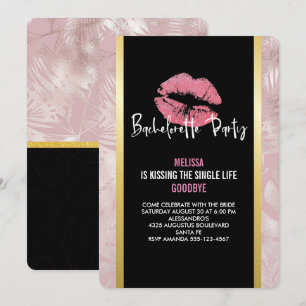 Invitation Parties scintillant rose lèvres et Rose Gold Tropi