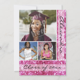 Invitation Parties scintillant rose - Look 3 photo Graduation