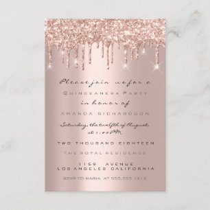 Invitation Parties scintillant  Rose mariée douce 16e Quincea