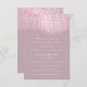 Invitation Parties scintillant Rose Mauve Gris Blanc Pastel F