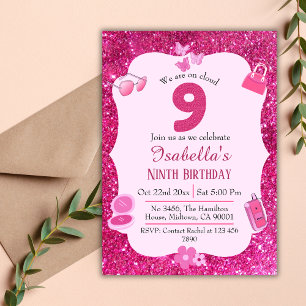 Invitation Parties scintillant rose nuage 9 mignon chic vibra