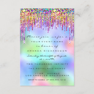 Invitation Parties scintillant  Rose nuptiale 16e arc-en-ciel