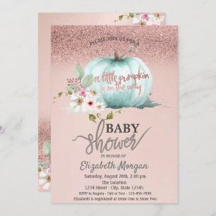 Invitation Parties scintillant rose or Bokeh, Baby shower Cit
