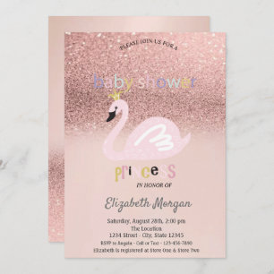 Invitation Parties scintillant rose or Bokeh, Baby shower cyg